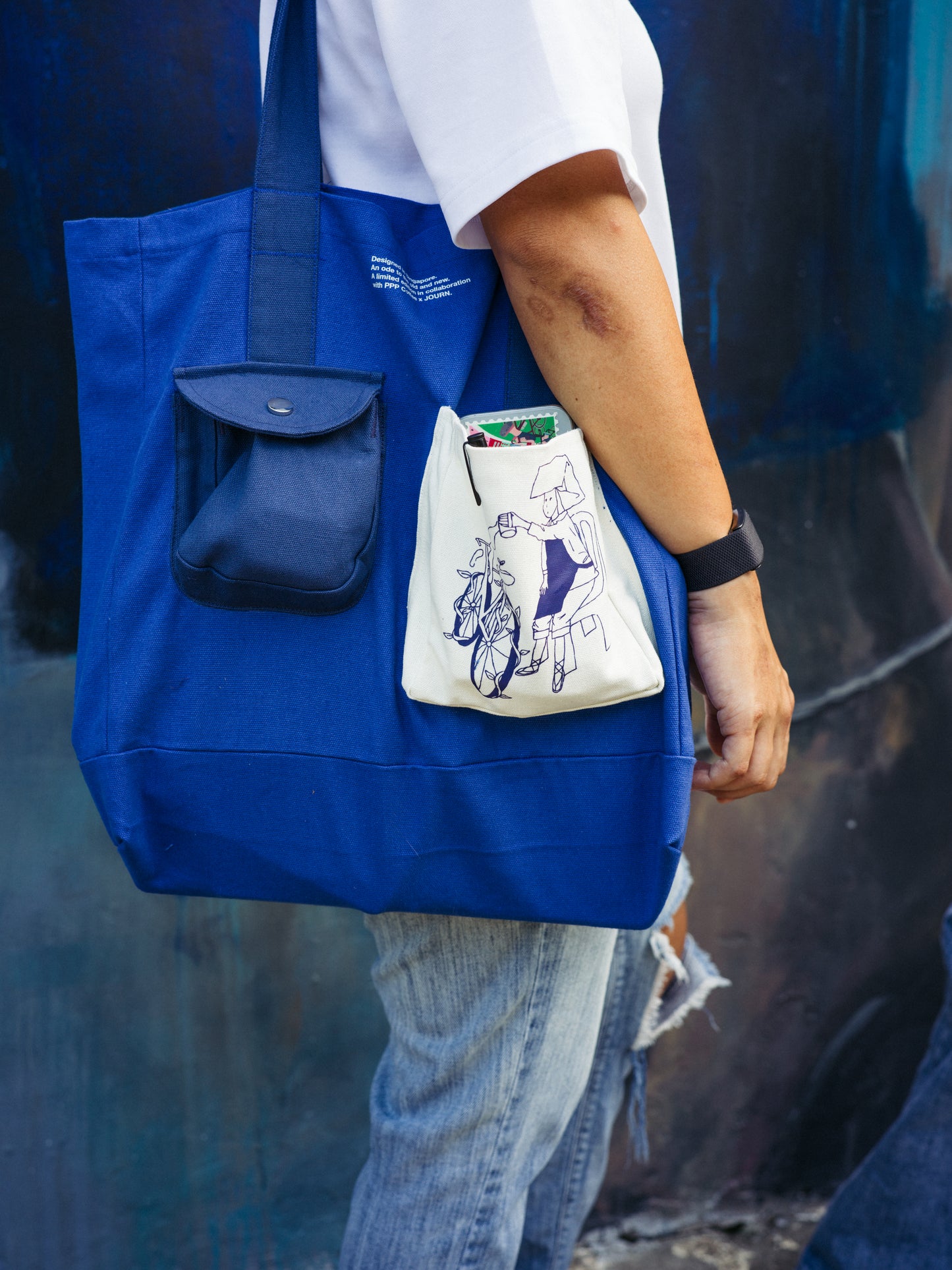 JOURN x PPP COFFEE EVERYDAY TOTE BAG | SAMSUI BLUE